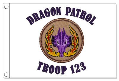 Purple Dragon Patrol Flag - Flaming