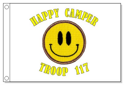 Happy Camper Smiley Patrol Flag