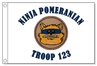 Ninja Pomeranian Patrol Flag
