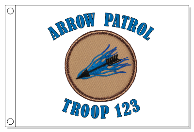 Blue Flaming Arrow Patrol Flag