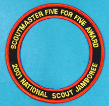 2001 NJ Patch Scoutmaster Five for Five Award Ring