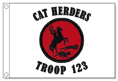 Retro Cat Herders Patrol Flag