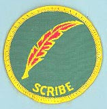 Scribe Patch 1970s Clear Plastic Back