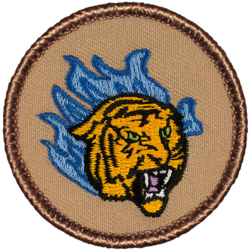Flaming Tiger Patrol Patch - Blue Flames
