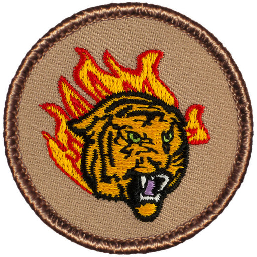 Flaming Tiger Patrol Patch - Orange Flames