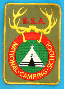 National Camping School Jacket Patch Khaki Clear Plastic Back