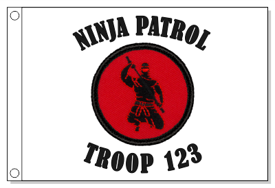 Retro Ninja Silhouette Patrol Flag