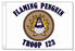 Flaming Penguin Patrol Flag - Purple
