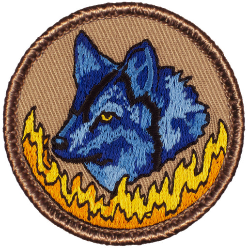 Blue Flaming Wolf Patrol Patch