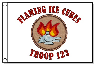 Flaming Ice Cube Patrol Flag