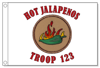 Flaming Jalapenos Patrol Flag - Green