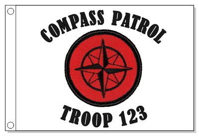 Retro Compass Rose Patrol Flag