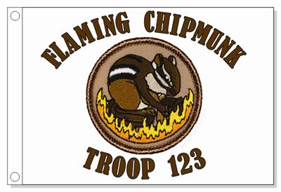 Flaming Chipmunk Patrol Flag