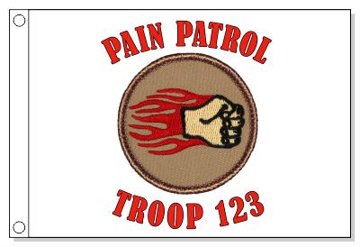 Fiery Fist O' Pain Patrol Flag
