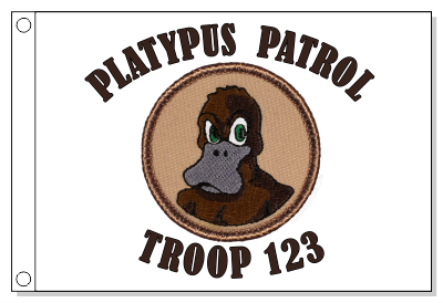 Angry Platypus Patrol Flag - Brown