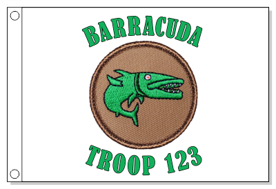 Barracuda Cartoon Patrol Flag - Green
