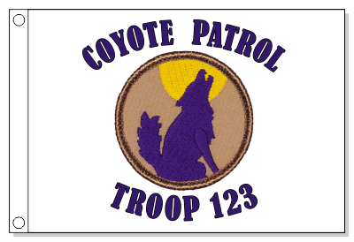 Coyote Silhouette Patrol Flag - Purple