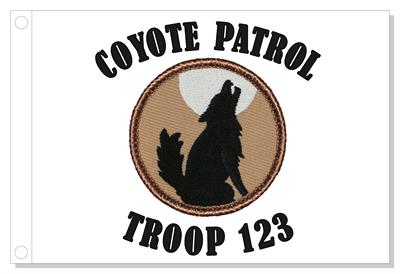 Coyote Silhouette Patrol Flag - Glow Moon (Flag does not glow)