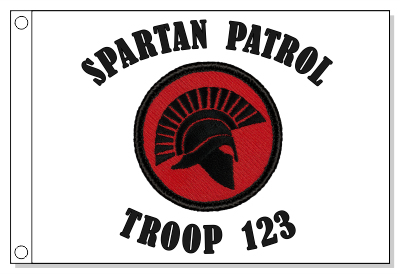 Retro Spartan Silhouette Patrol Flag