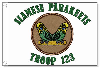 Siamese Parakeets Patrol Flag