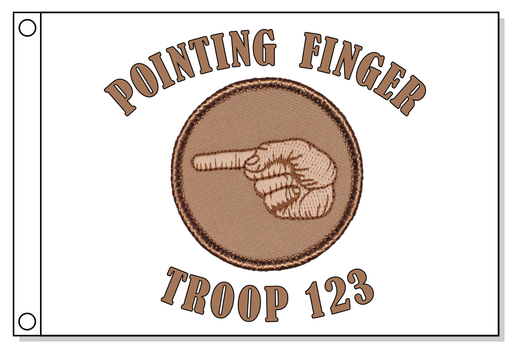Pointing Finger Patrol Flag (Specify Left or Up!)