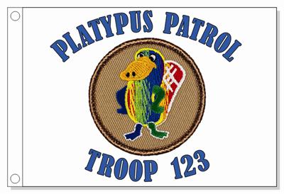 Tie Dye Platypus - Tan Patrol Flag