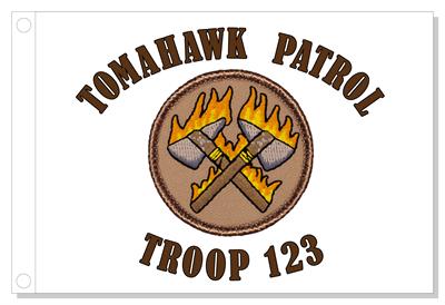 Crossed Tomahawks - Flaming Patrol Flag