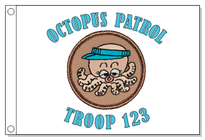 Cartoon Octopus Patrol Flag