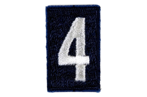 4 Unit Number White on Navy Blue Plain Back
