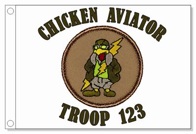 Chicken Aviator Patrol Flag