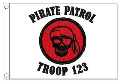 Pirate Skull - Retro Patrol Flag