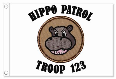 Hippo - Grey Patrol Flag