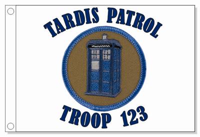 Tardis Police Box Patrol Flag