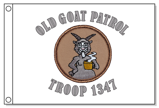 Old Goat With Coffee Patrol Flag