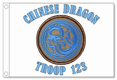 Chinese Dragon - Blue Patrol Flag