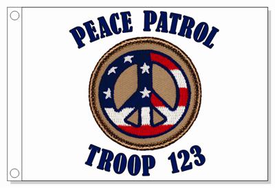 Peace Symbol Patrol Flag