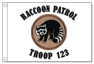 Black And White Raccoon Patrol Flag