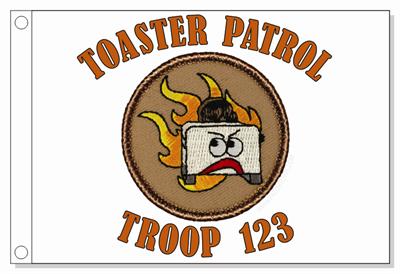 Flaming Toaster Patrol Flag