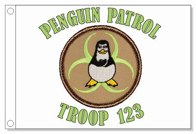 Biohazard Penguin Patrol Flag