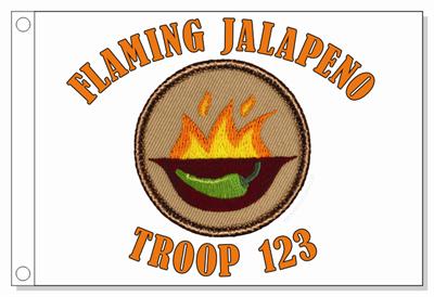 Flaming Jalepeno Bowl Patrol Flag