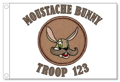 Mustache Bunny Patrol Flag