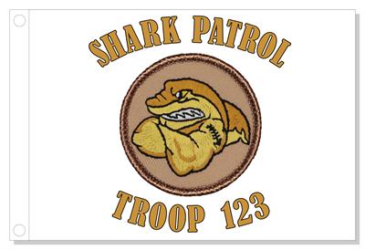Gold Muscle Shark Patrol Flag