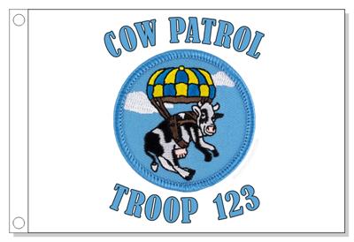 Parachuting Cow Patrol Flag