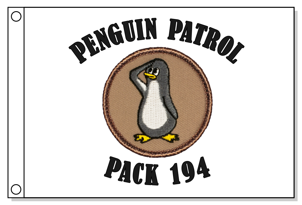 Saluting Penguin Patrol Flag