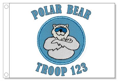 Cool Polar Bear Patrol Flag - White/Blue