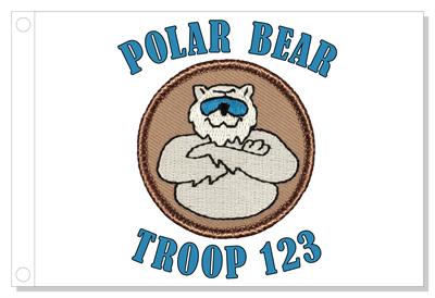 Cool Polar Bear Patrol Flag - White/Tan