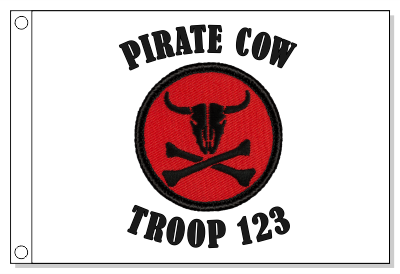 Retro Pirate Cow Patrol Flag