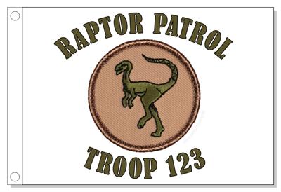 Dinosaur Raptor Patrol Flag