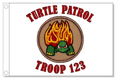 Flaming Turtle Patrol Flag