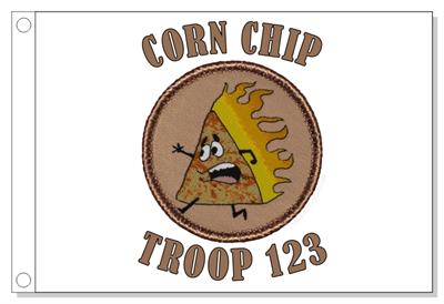 Flaming Corn Chip Patrol Flag